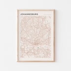 johannesburg, south africa map poster - image 1