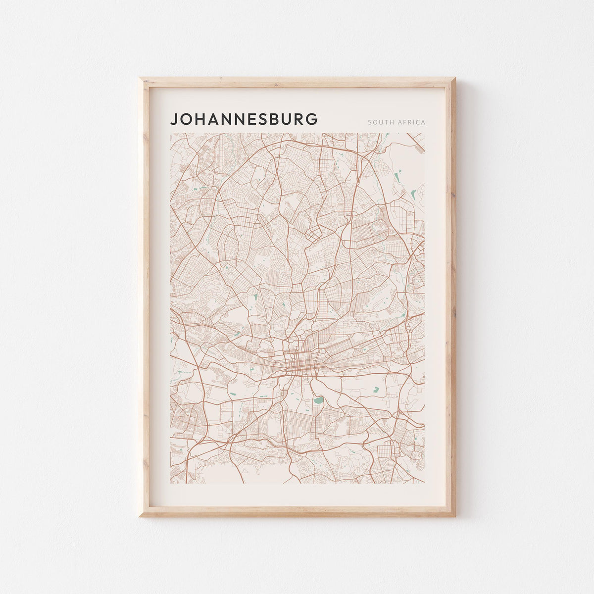johannesburg, south africa map poster - image 1