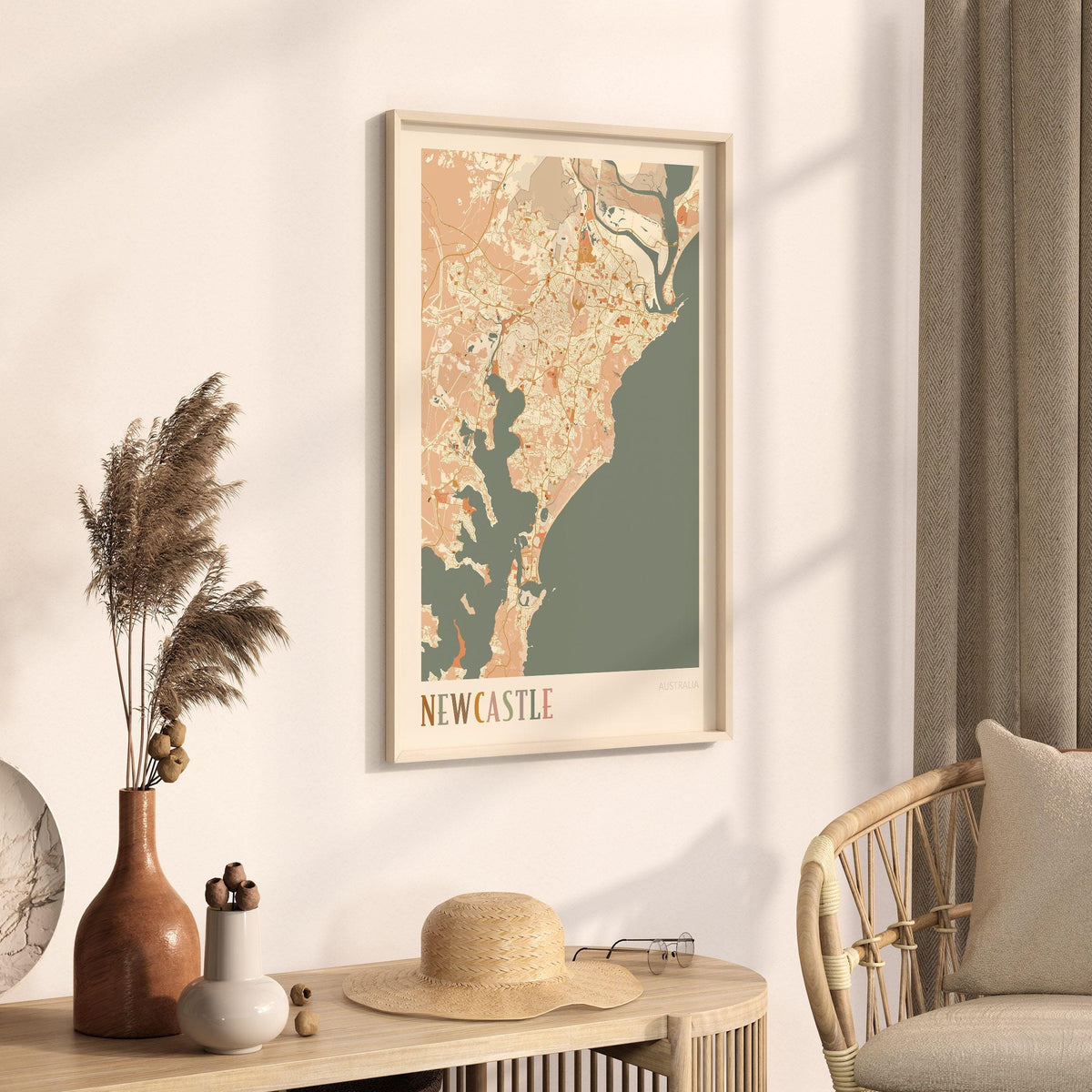 newcastle, australia map poster - image 2