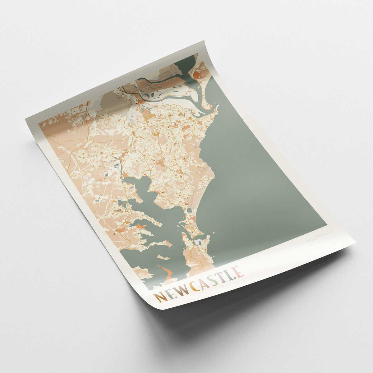 newcastle, australia map poster - image 3