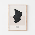 chad map poster - minimalist boho wall art - digital download - image 1