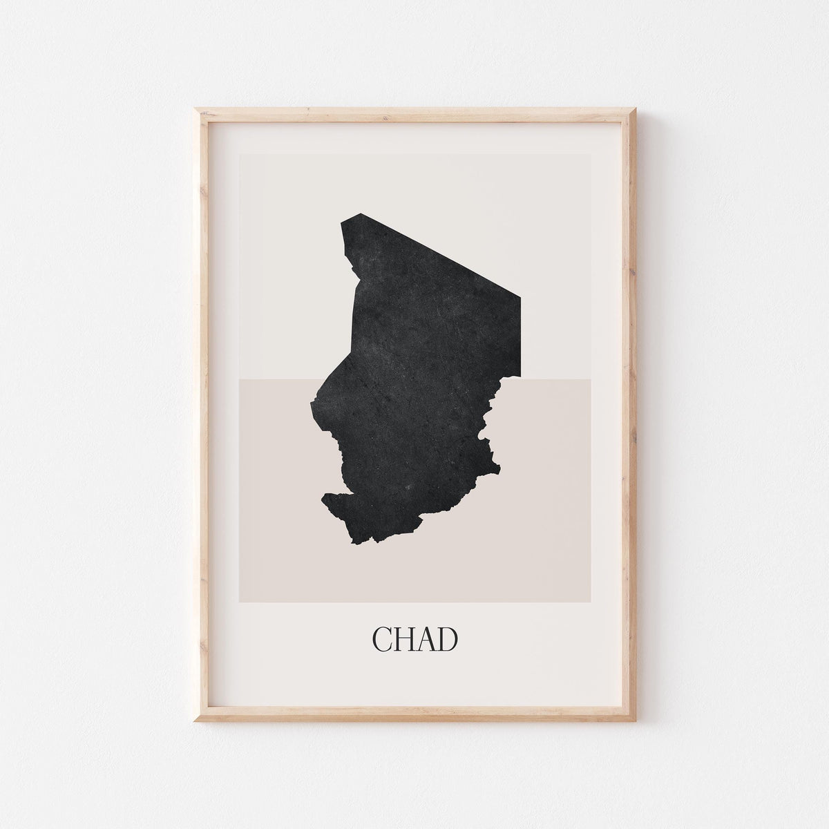 chad map poster - minimalist boho wall art - digital download - image 1