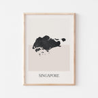 singapore map poster - minimalist boho wall art - digital download - image 1