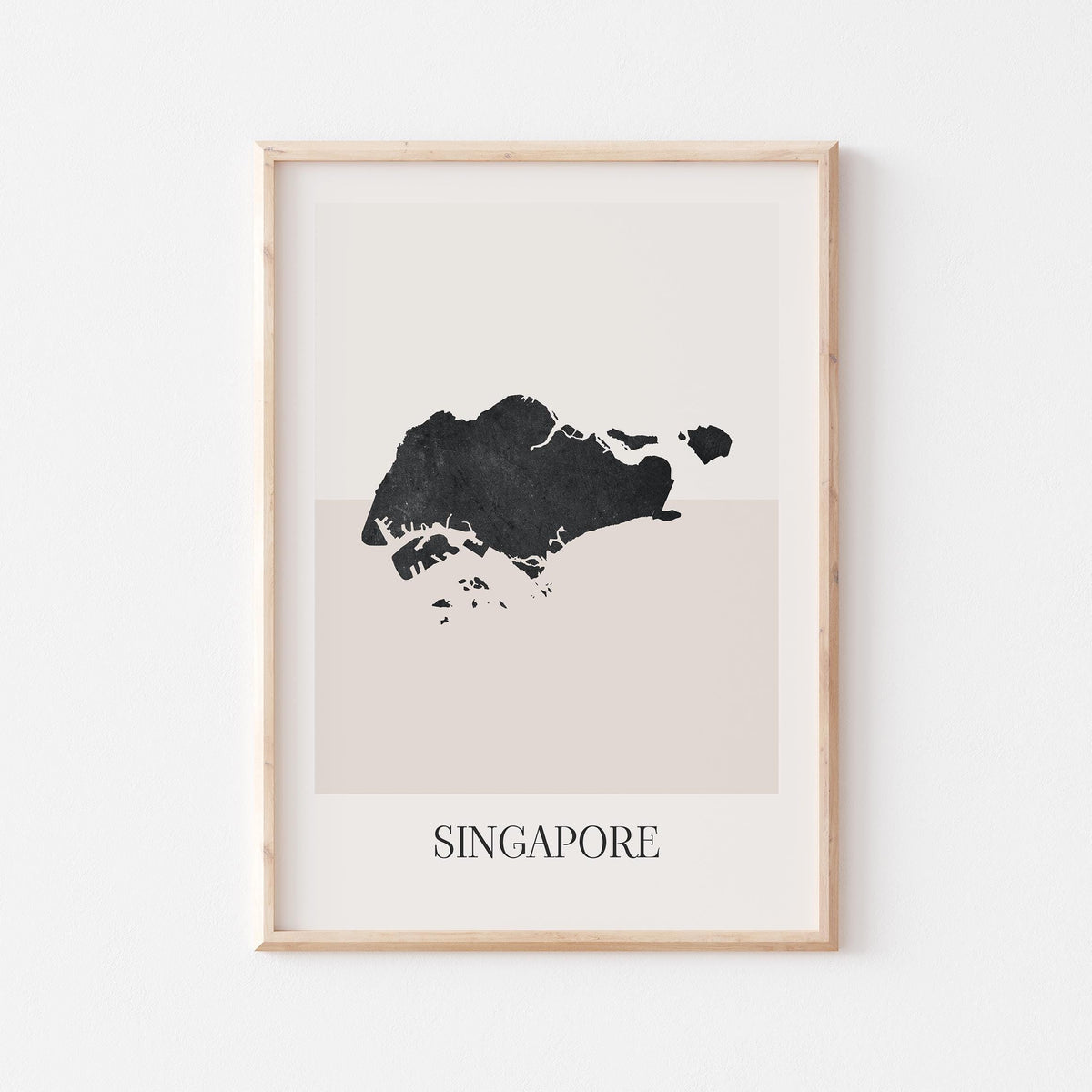 singapore map poster - minimalist boho wall art - digital download - image 1