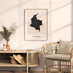 colombia map poster - minimalist boho wall art - digital download - image 3