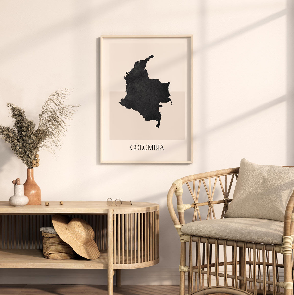 colombia map poster - minimalist boho wall art - digital download - image 3