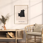 mauritania map poster - minimalist boho wall art - digital download - image 3