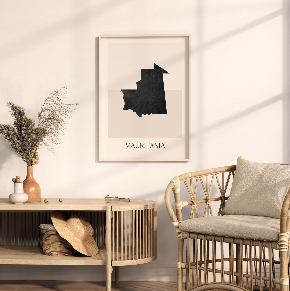 mauritania map poster - minimalist boho wall art - digital download - image 3