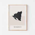 nicaragua map poster - minimalist boho wall art - digital download - image 1