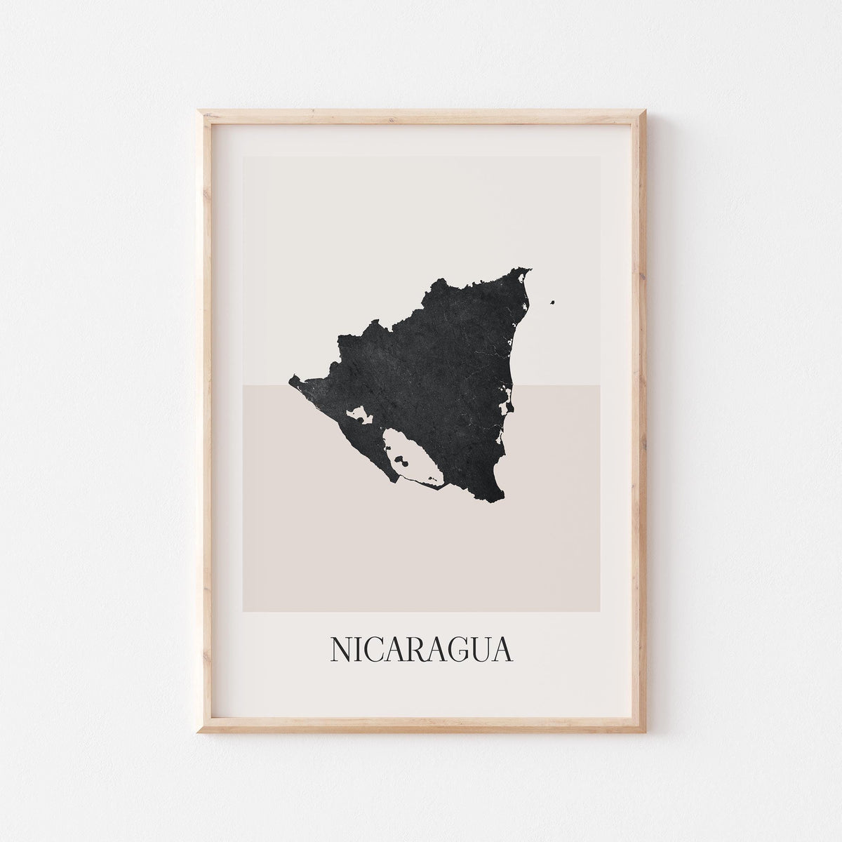 nicaragua map poster - minimalist boho wall art - digital download - image 1