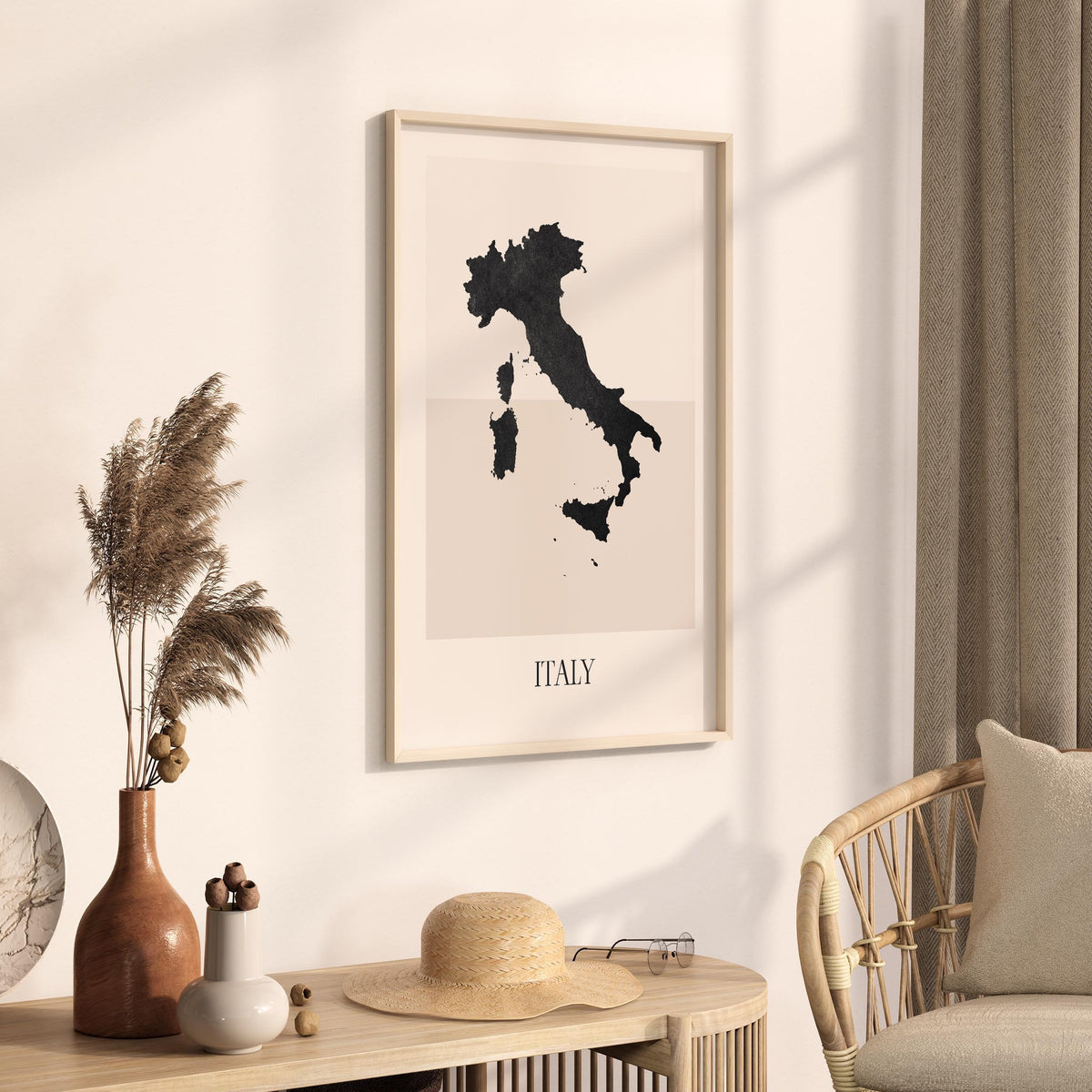 italy map poster - minimalist boho wall art - digital download - image 2