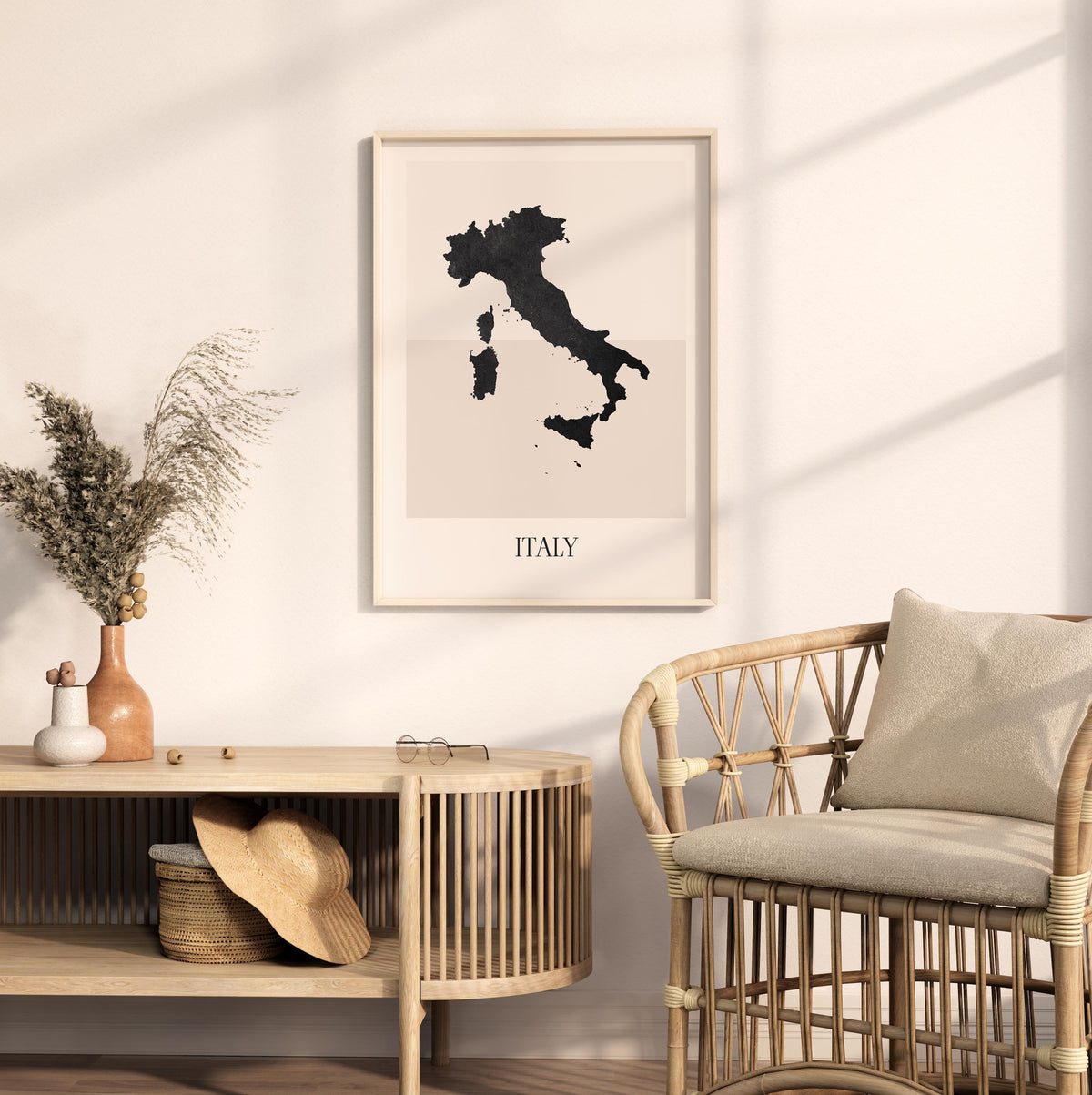 italy map poster - minimalist boho wall art - digital download - image 3