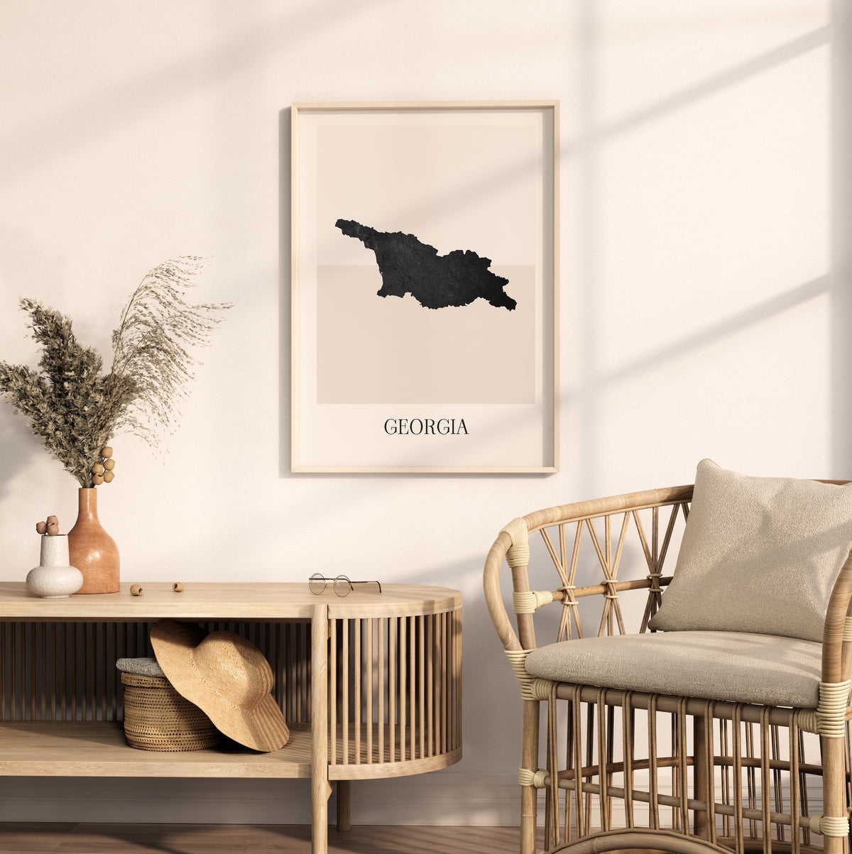 georgia map poster - minimalist boho wall art - digital download - image 3