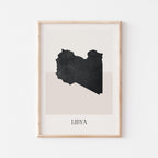 libya map poster - minimalist boho wall art - digital download - image 1