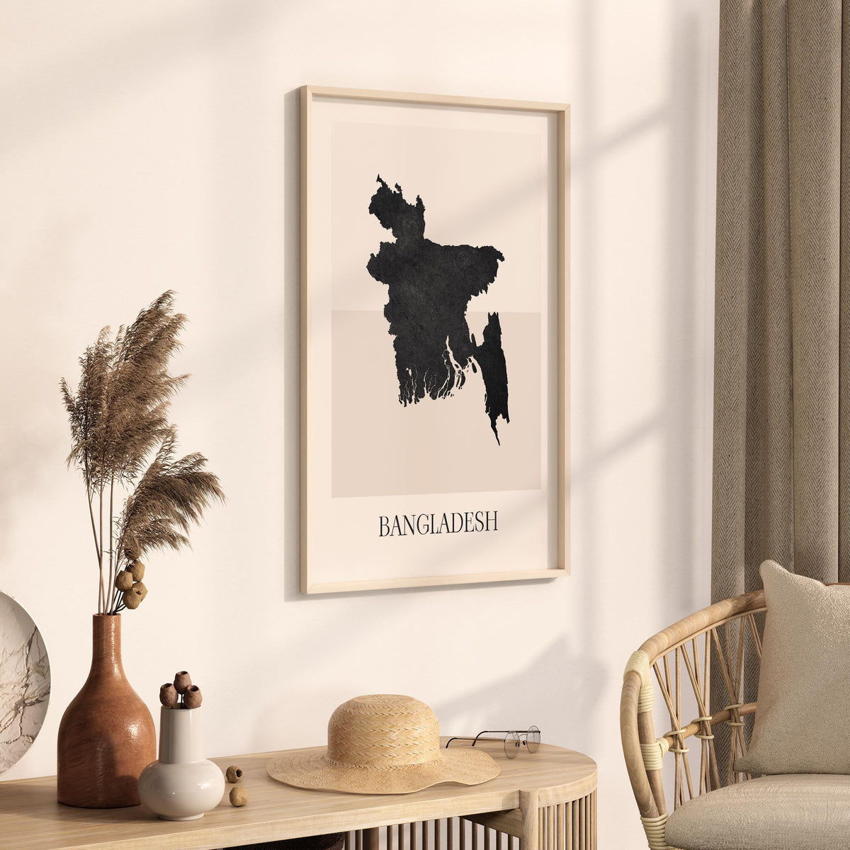 bangladesh map poster - minimalist boho wall art - digital download - image 2