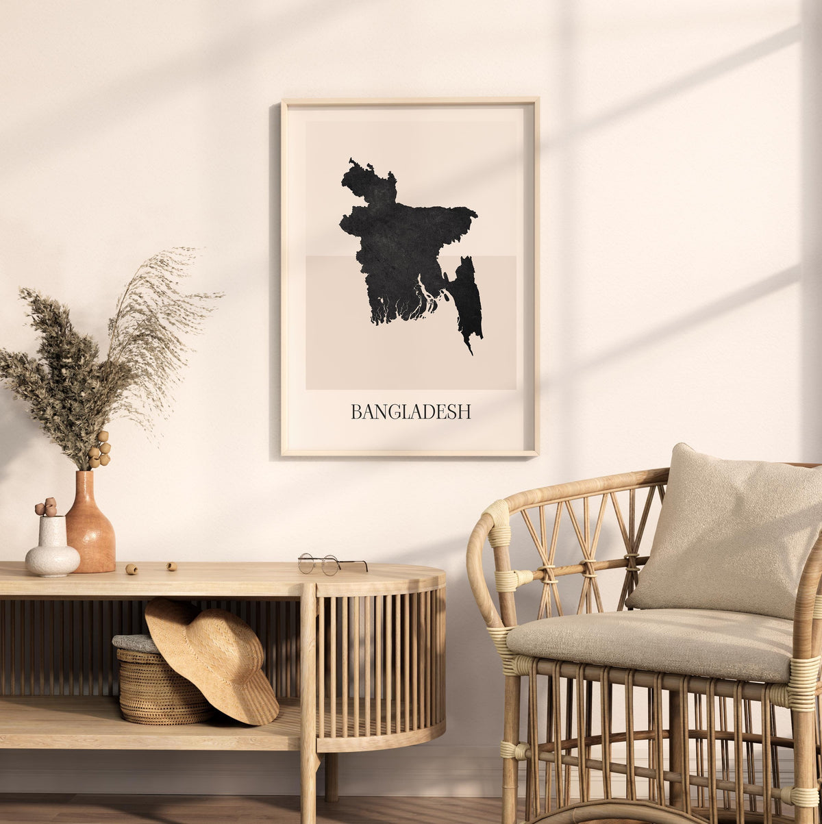 bangladesh map poster - minimalist boho wall art - digital download - image 3