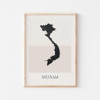 vietnam map poster - minimalist boho wall art - digital download - image 1