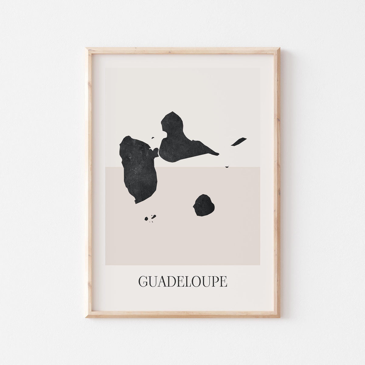 guadeloupe map poster - minimalist boho wall art - digital download - image 1