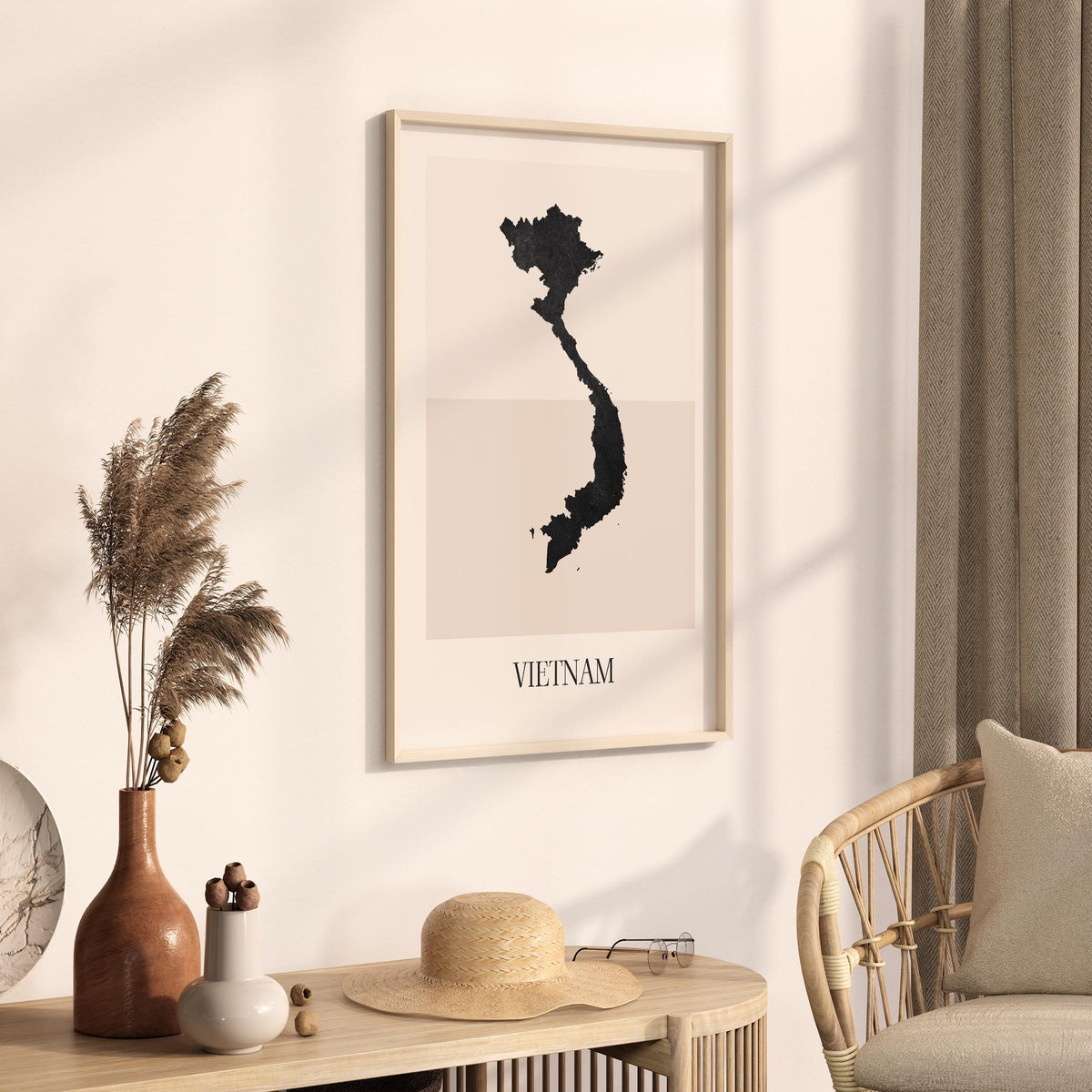 vietnam map poster - minimalist boho wall art - digital download - image 2