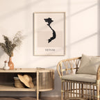 vietnam map poster - minimalist boho wall art - digital download - image 3