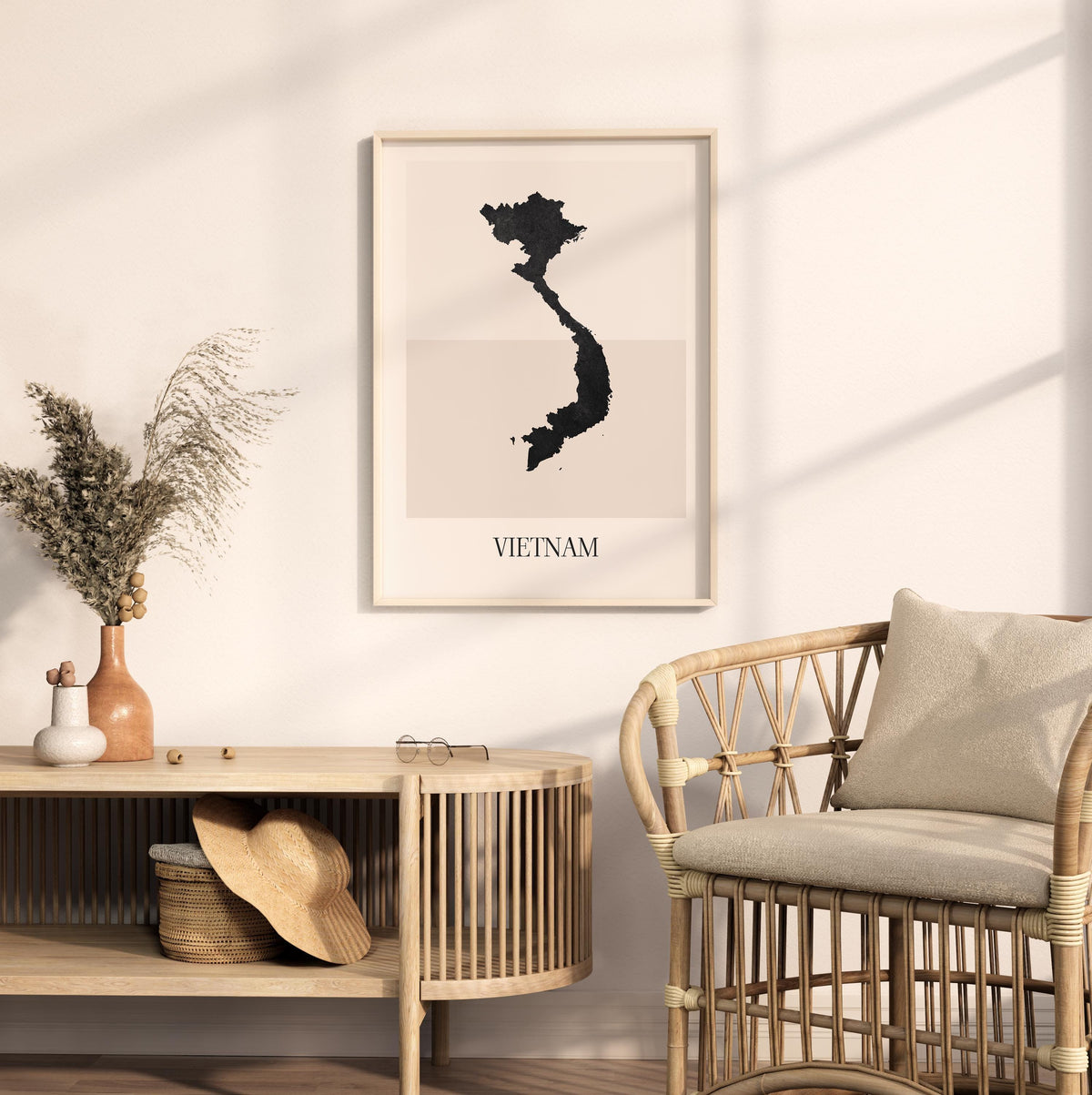 vietnam map poster - minimalist boho wall art - digital download - image 3