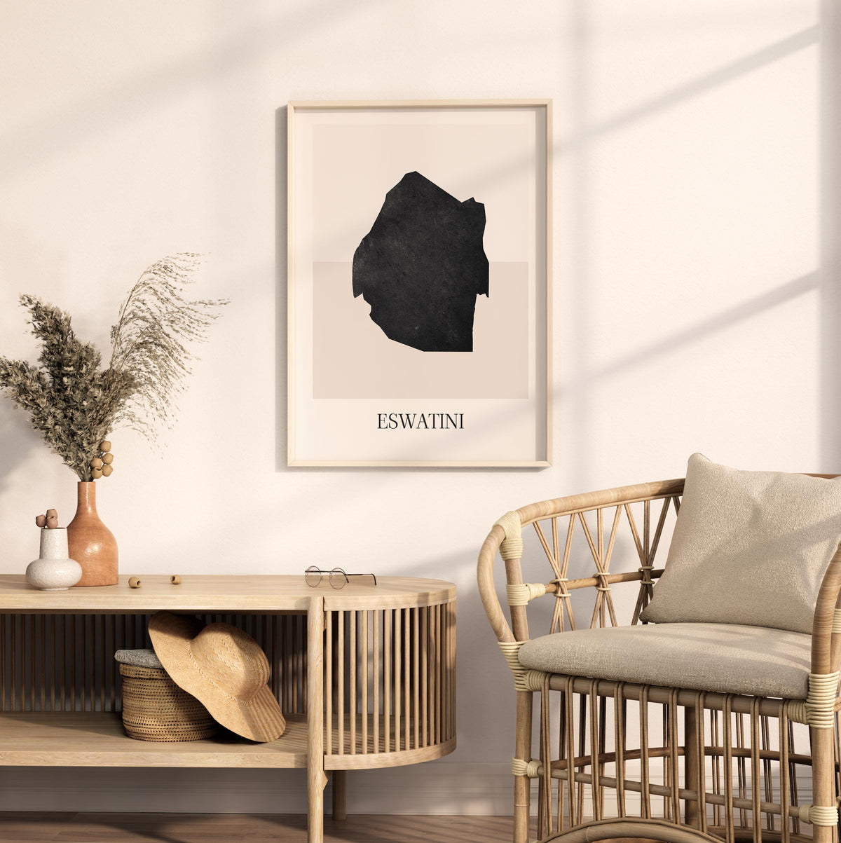 eswatini map poster - minimalist boho wall art - digital download - image 3