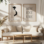 vietnam map poster - minimalist boho wall art - digital download - image 5