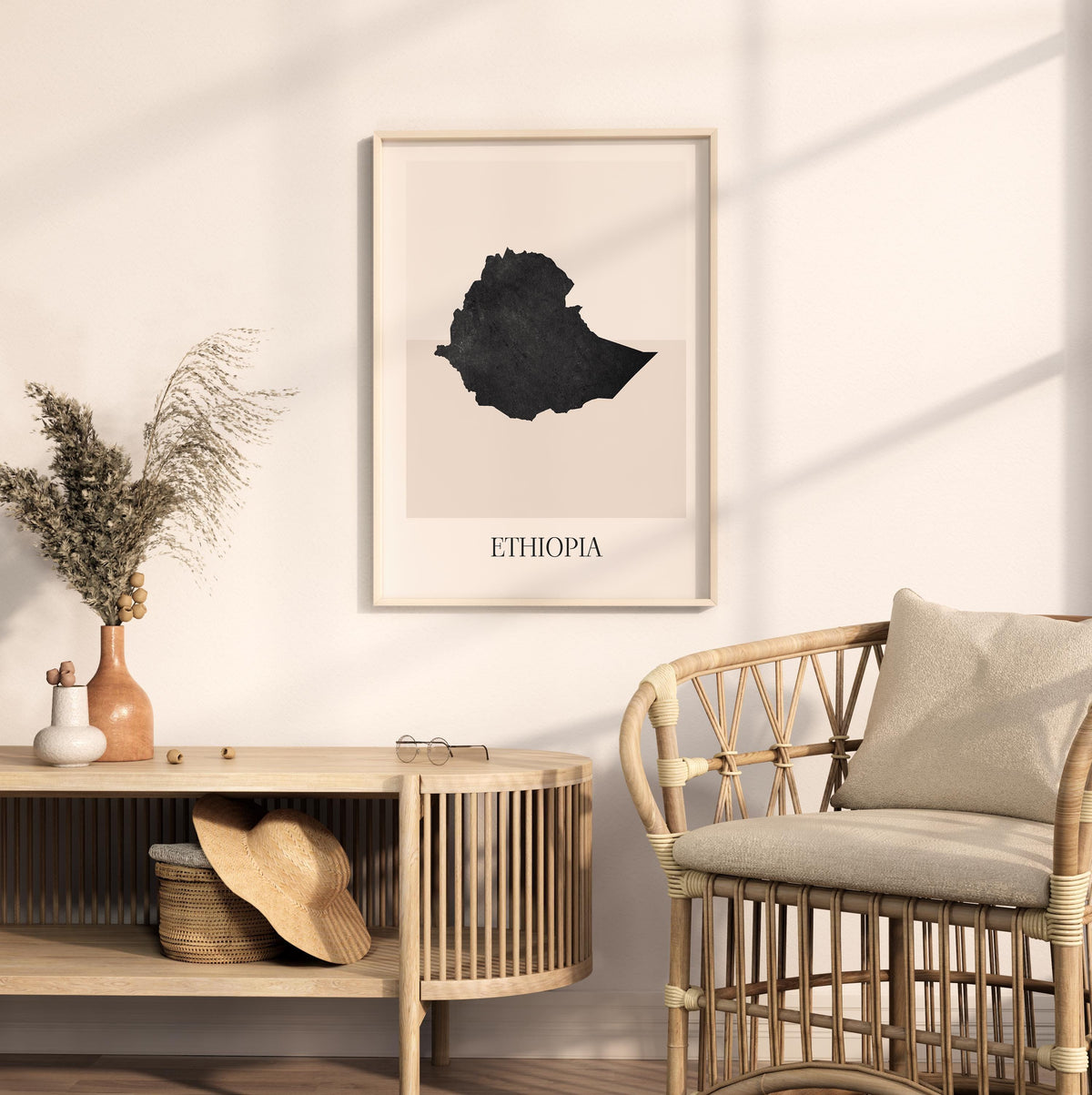 ethiopia map poster - minimalist boho wall art - digital download - image 3