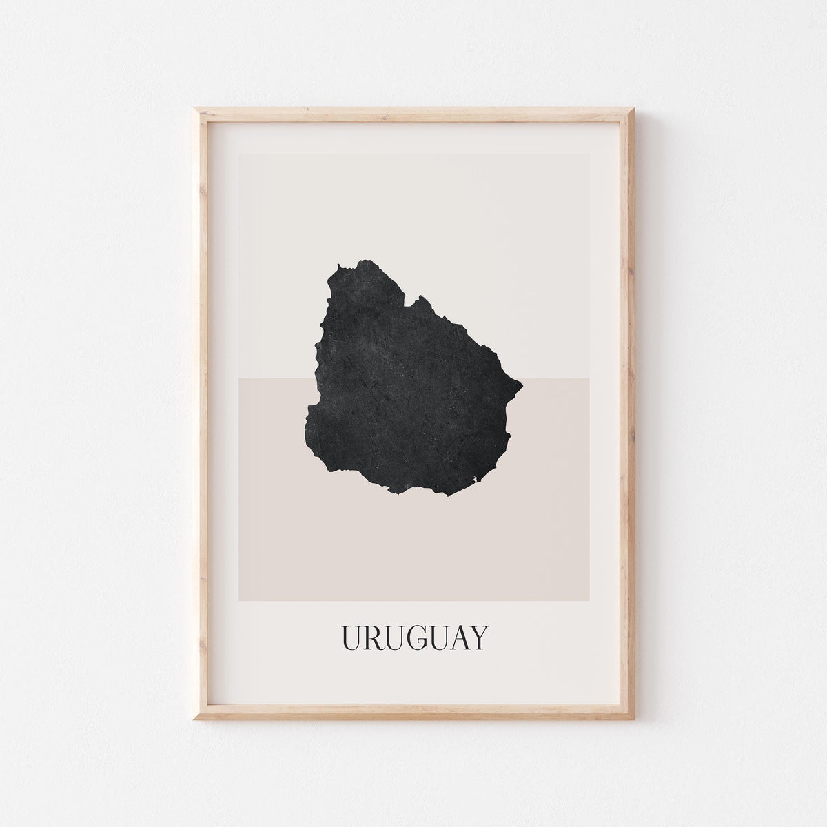 uruguay map poster - minimalist boho wall art - digital download - image 1