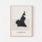 cameroon map poster - minimalist boho wall art - digital download - image 1