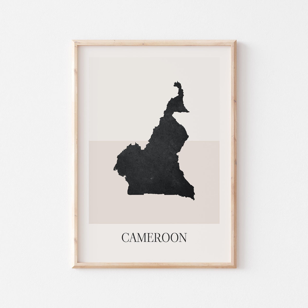 cameroon map poster - minimalist boho wall art - digital download - image 1