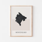 montenegro map poster - minimalist boho wall art - digital download - image 1