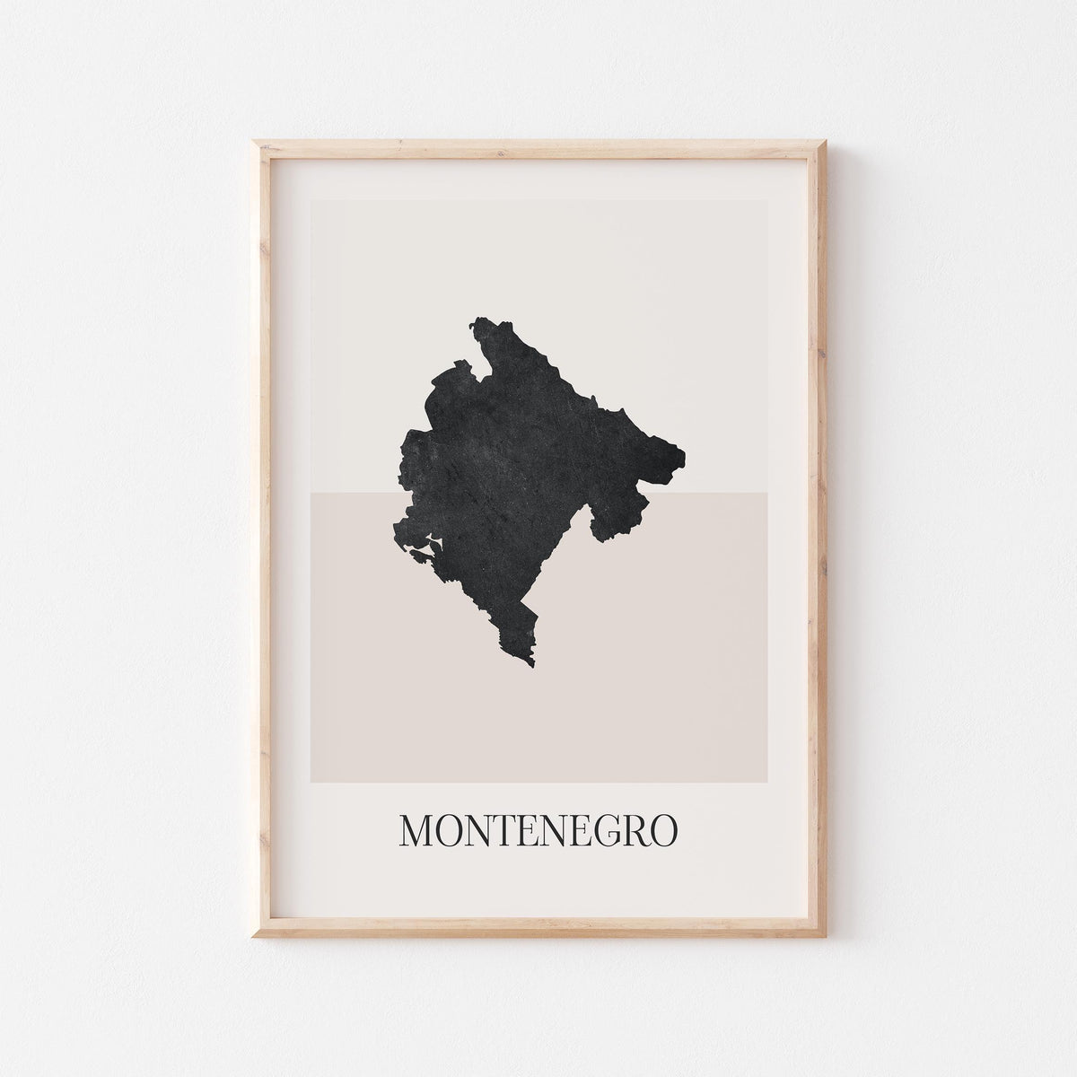 montenegro map poster - minimalist boho wall art - digital download - image 1