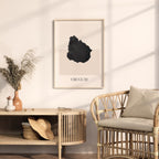 uruguay map poster - minimalist boho wall art - digital download - image 3