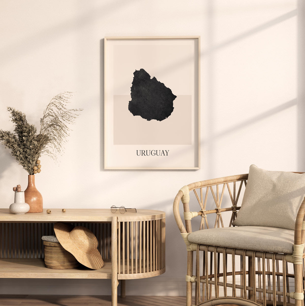 uruguay map poster - minimalist boho wall art - digital download - image 3