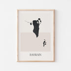 bahrain map poster - minimalist boho wall art - digital download - image 1