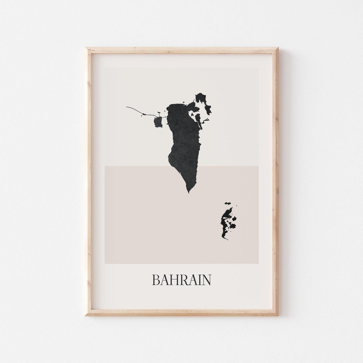 bahrain map poster - minimalist boho wall art - digital download - image 1