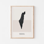israel map poster - minimalist boho wall art - digital download - image 1