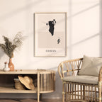 bahrain map poster - minimalist boho wall art - digital download - image 3
