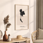 thailand map poster - minimalist boho wall art - digital download - image 2