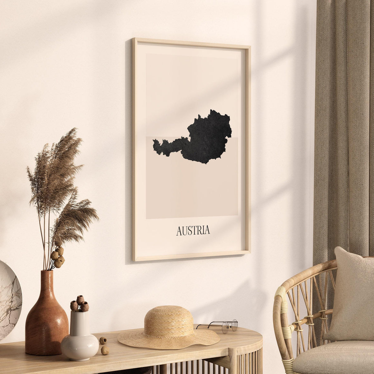 austria map poster - minimalist boho wall art - digital download - image 2