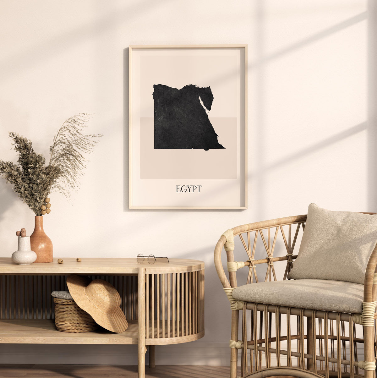 egypt map poster - minimalist boho wall art - digital download - image 3