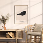 austria map poster - minimalist boho wall art - digital download - image 3