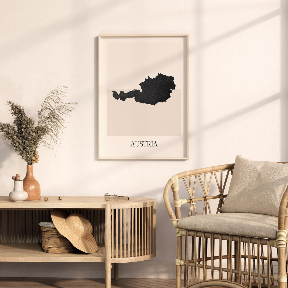 austria map poster - minimalist boho wall art - digital download - image 3