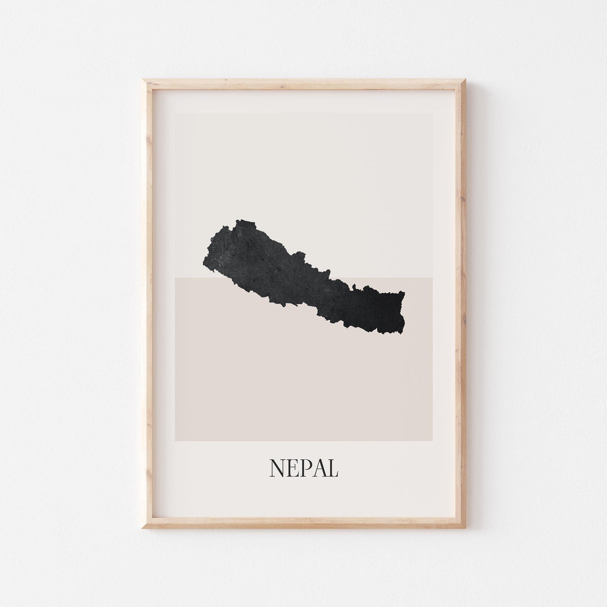 nepal map poster - minimalist boho wall art - digital download - image 1