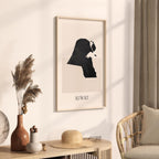kuwait map poster - minimalist boho wall art - digital download - image 2
