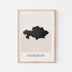 kazakhstan map poster - minimalist boho wall art - digital download - image 1