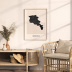 armenia map poster - minimalist boho wall art - digital download - image 3