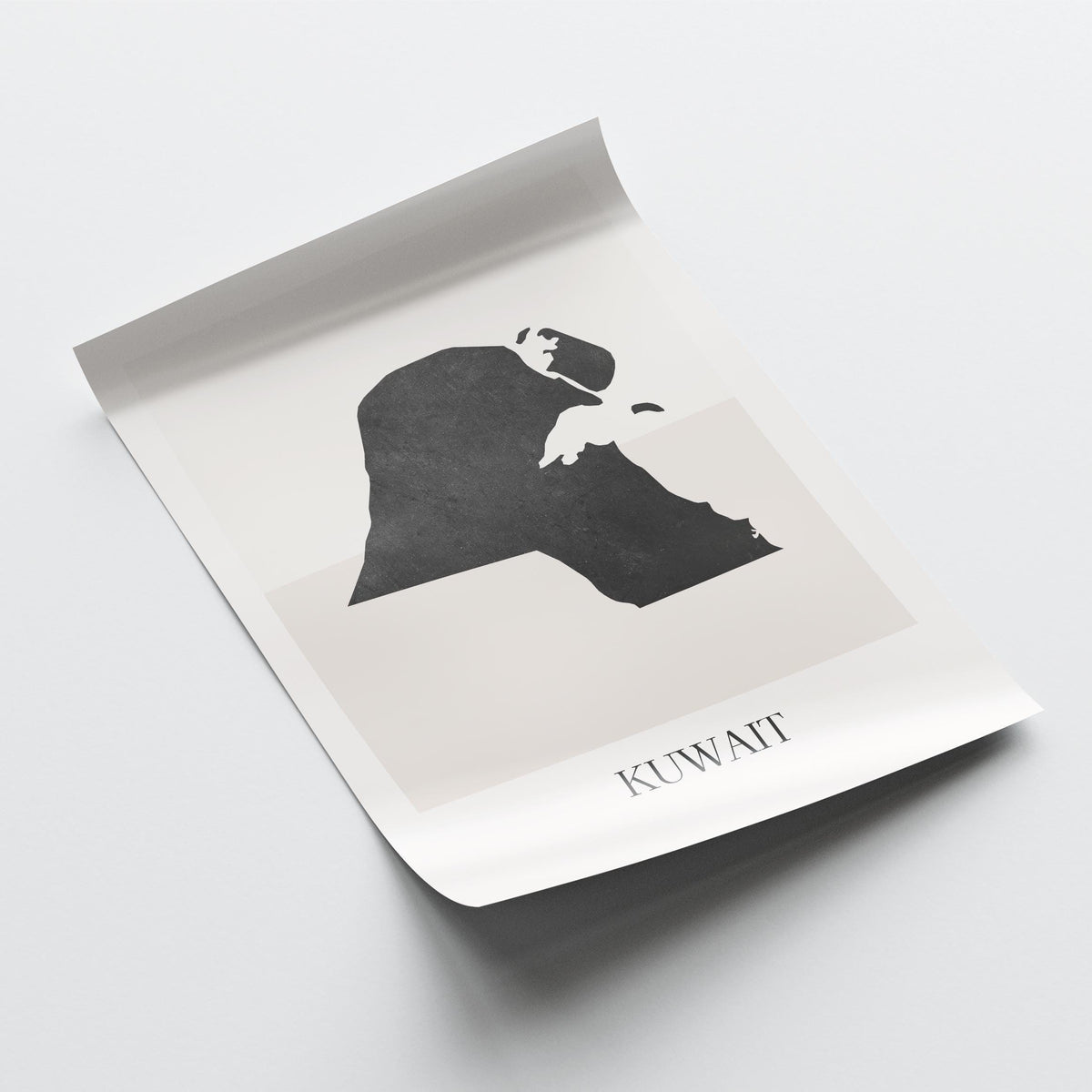 kuwait map poster - minimalist boho wall art - digital download - image 4