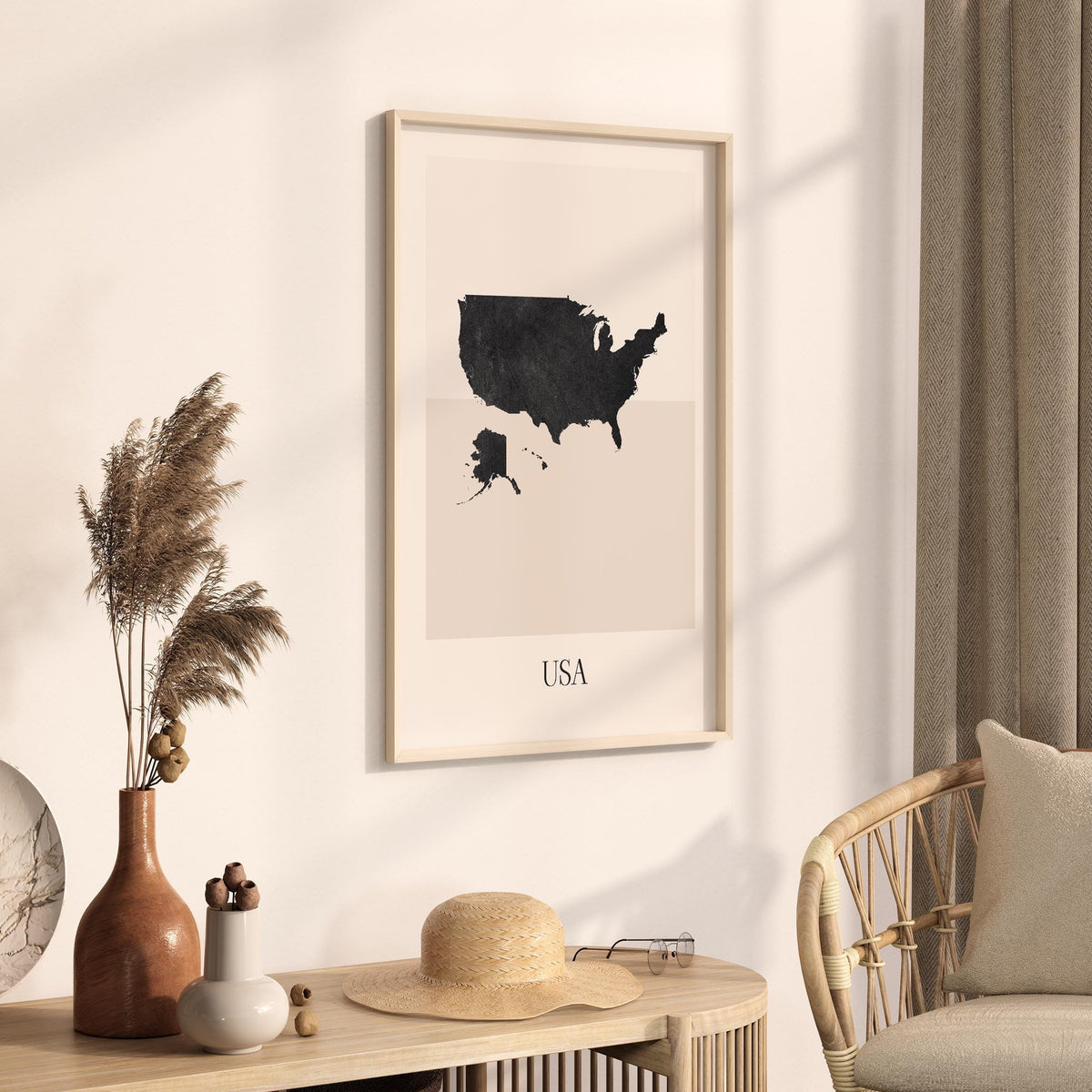 united states map poster - minimalist boho wall art - digital download - image 2